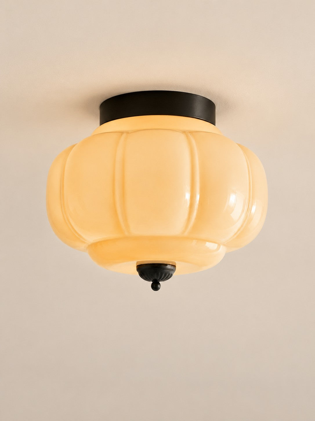 Flush Mount Milk Glass Ceiling Light – Modern Accent Lighting with Artistic Glass Shade