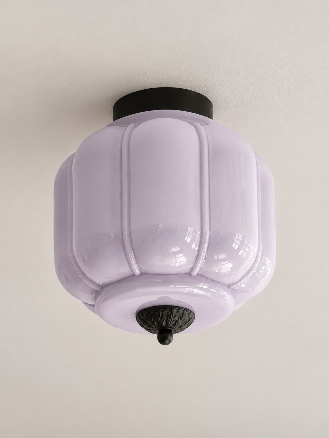 Flush Mount Milk Glass Ceiling Light – Modern Accent Lighting with Artistic Glass Shade