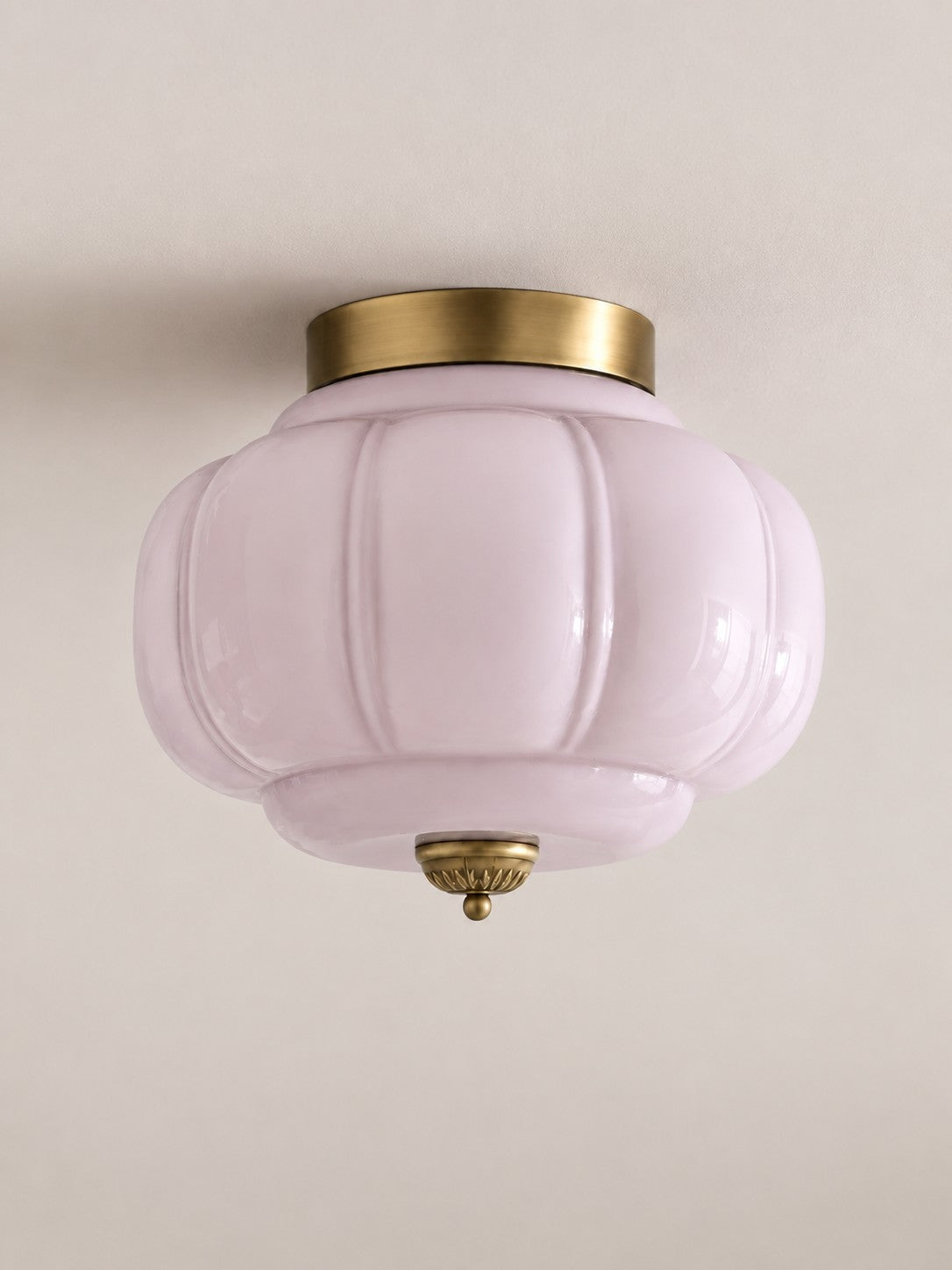 Flush Mount Milk Glass Ceiling Light – Modern Accent Lighting with Artistic Glass Shade