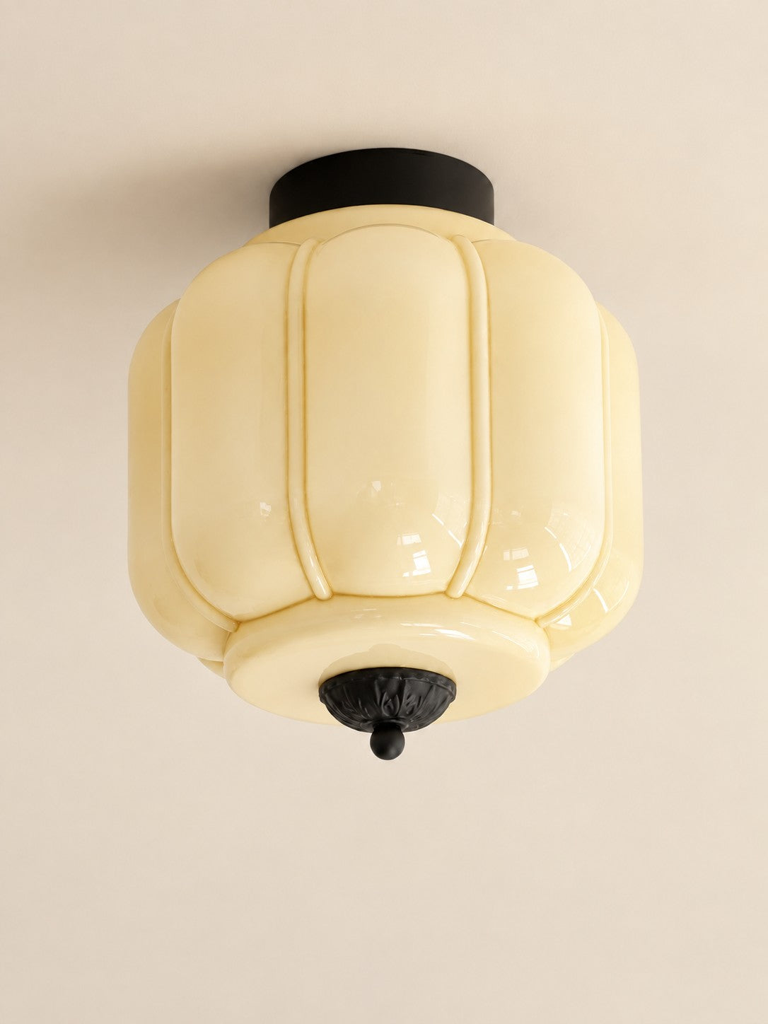 Flush Mount Milk Glass Ceiling Light – Modern Accent Lighting with Artistic Glass Shade