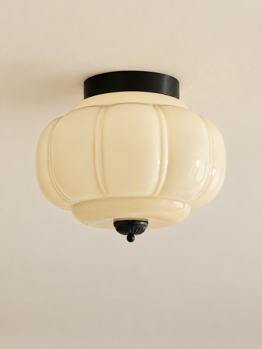 Flush Mount Milk Glass Ceiling Light – Modern Accent Lighting with Artistic Glass Shade