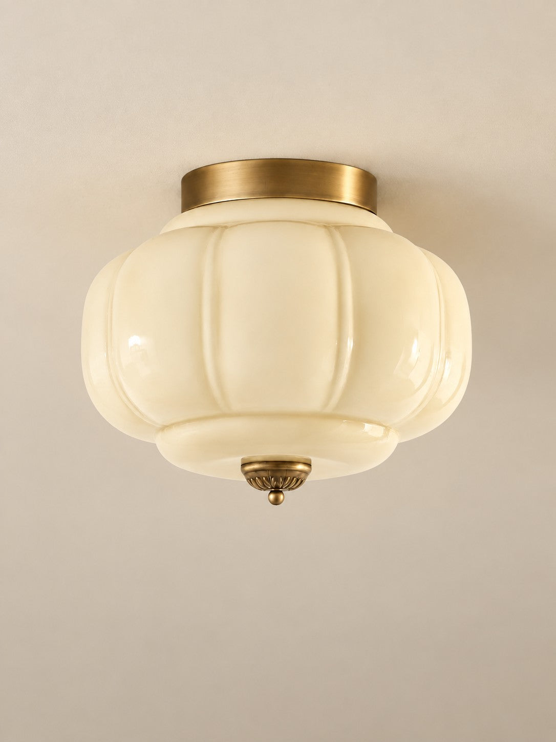 Flush Mount Milk Glass Ceiling Light – Modern Accent Lighting with Artistic Glass Shade