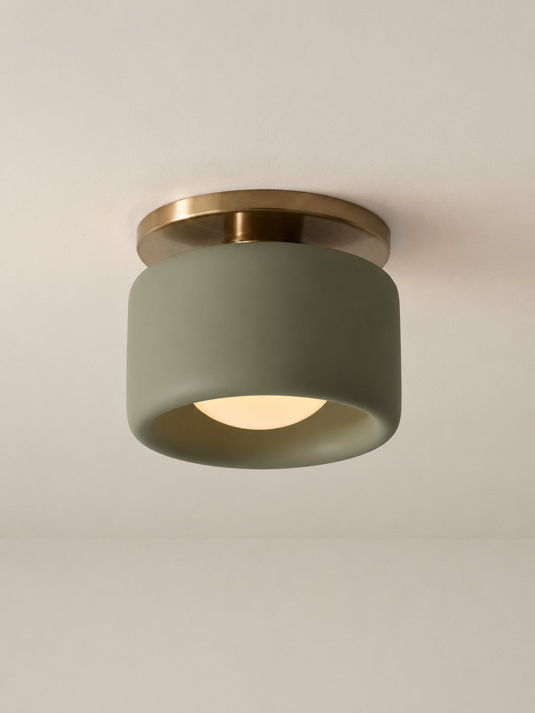 Porcelain Flush Mount Ceiling Light – Modern Low-Profile Fixture