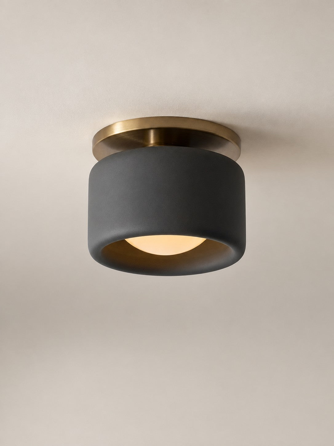 Porcelain Flush Mount Ceiling Light – Modern Low-Profile Fixture