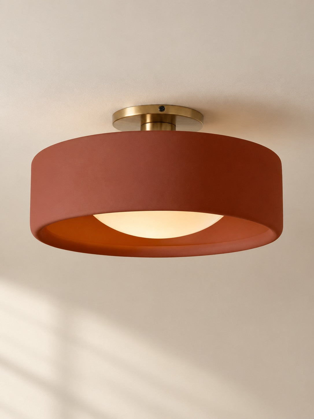 Porcelain Flush Mount Ceiling Light – Modern Low-Profile Fixture
