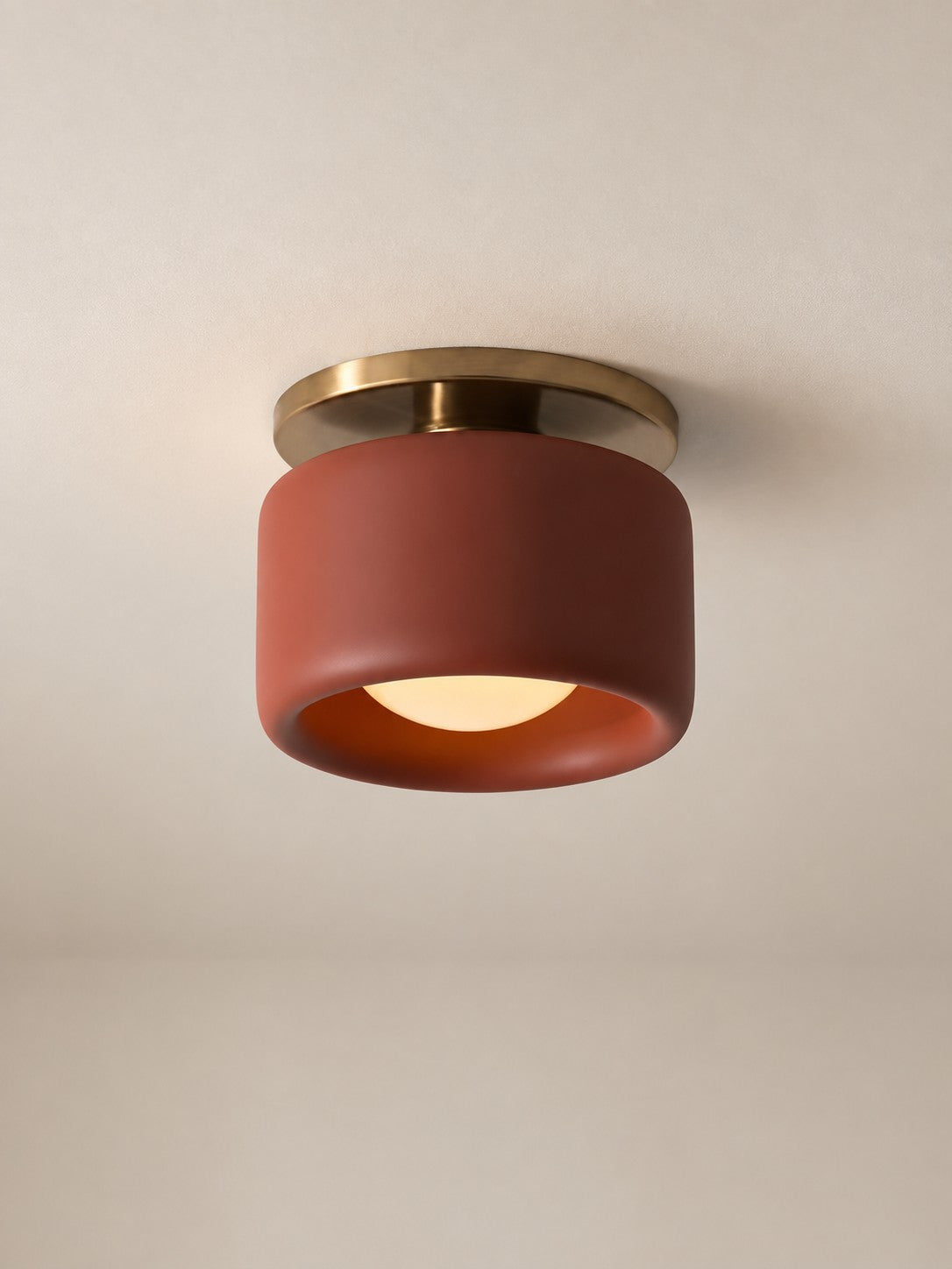 Porcelain Flush Mount Ceiling Light – Modern Low-Profile Fixture
