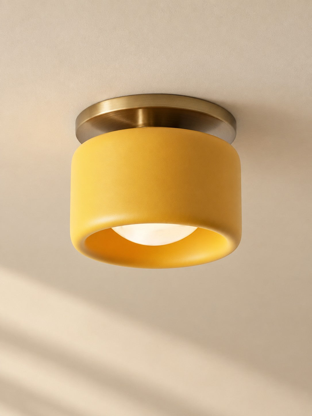 Porcelain Flush Mount Ceiling Light – Modern Low-Profile Fixture