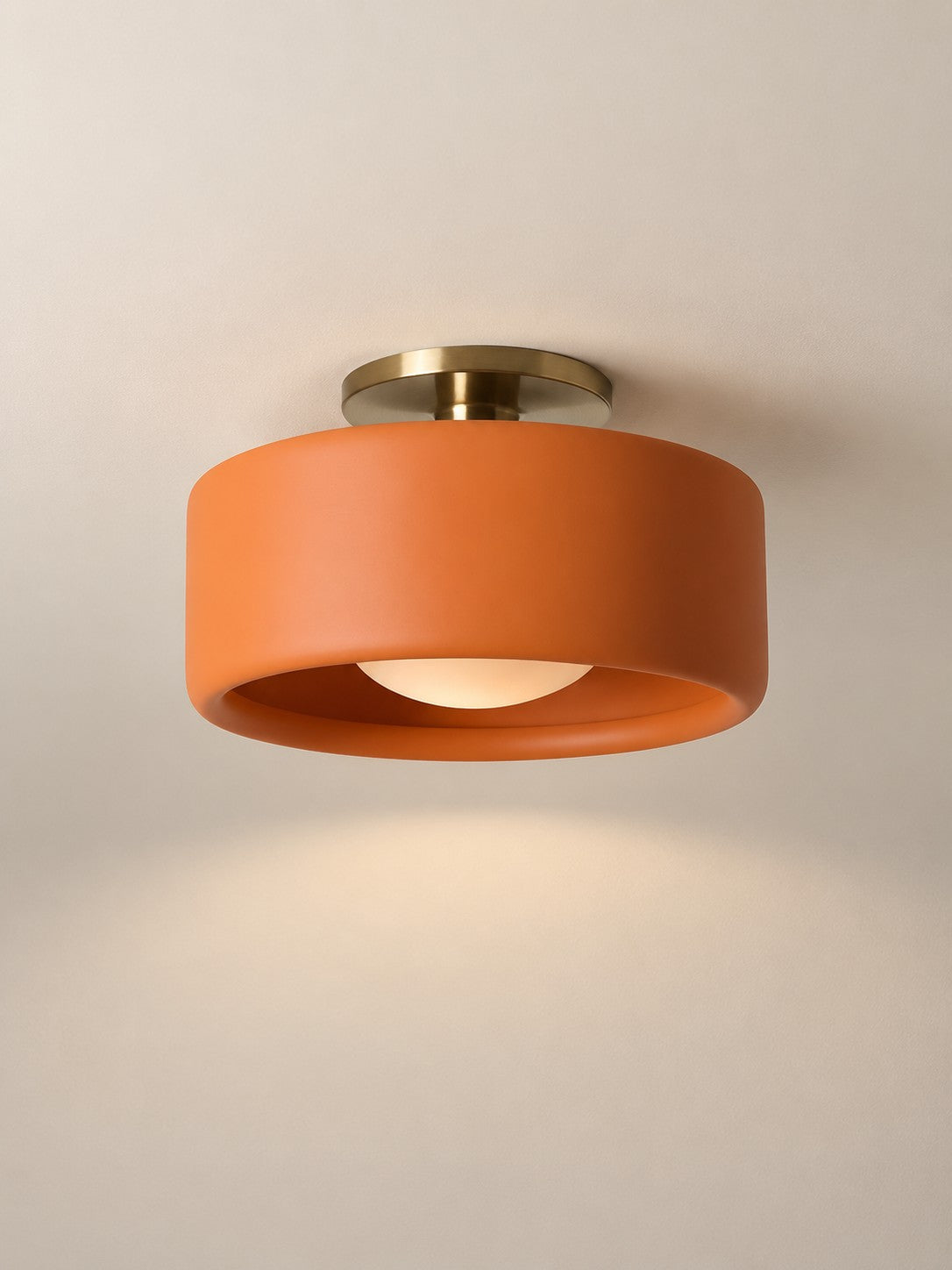 Porcelain Flush Mount Ceiling Light – Modern Low-Profile Fixture
