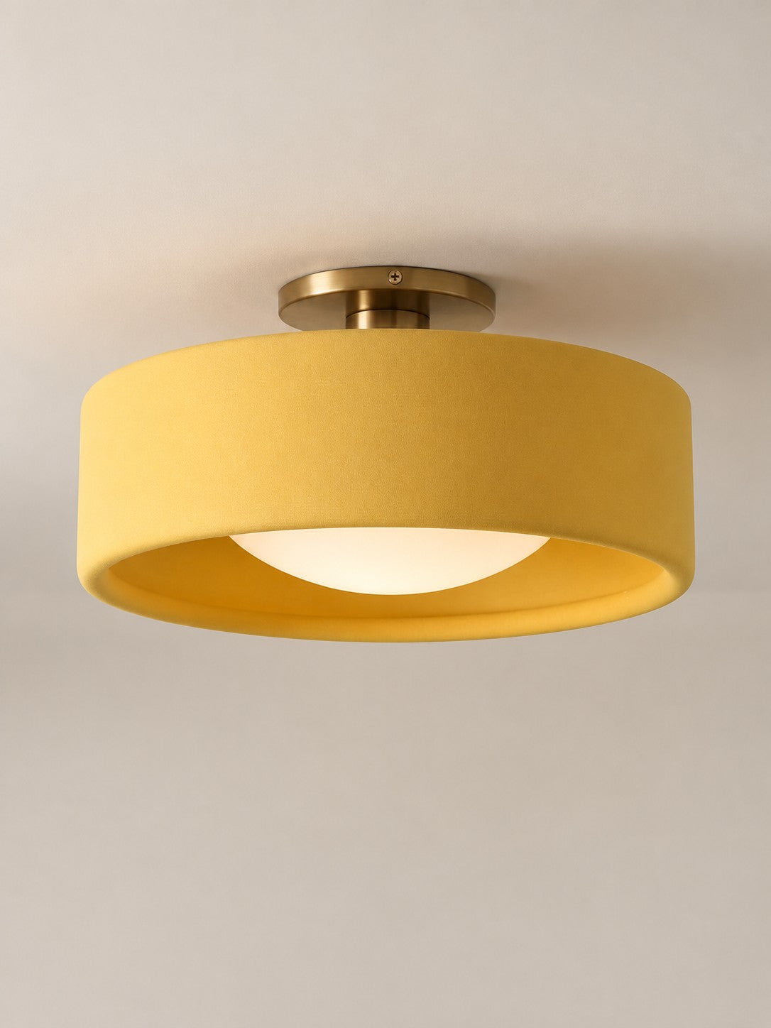 Porcelain Flush Mount Ceiling Light – Modern Low-Profile Fixture