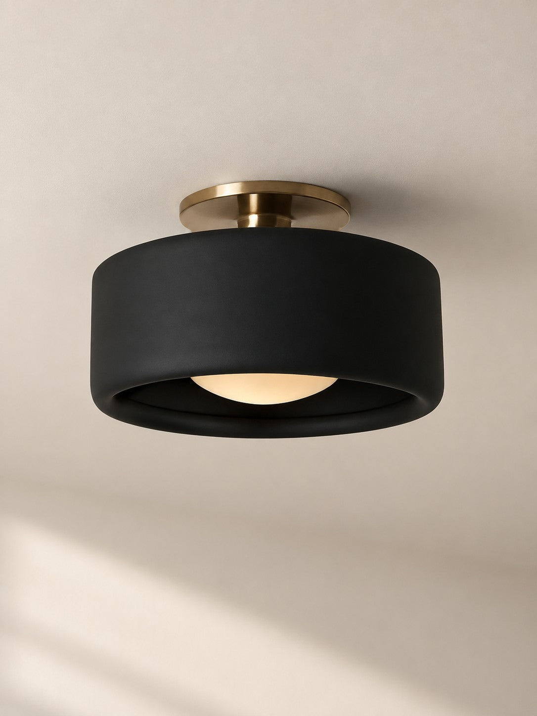 Porcelain Flush Mount Ceiling Light – Modern Low-Profile Fixture