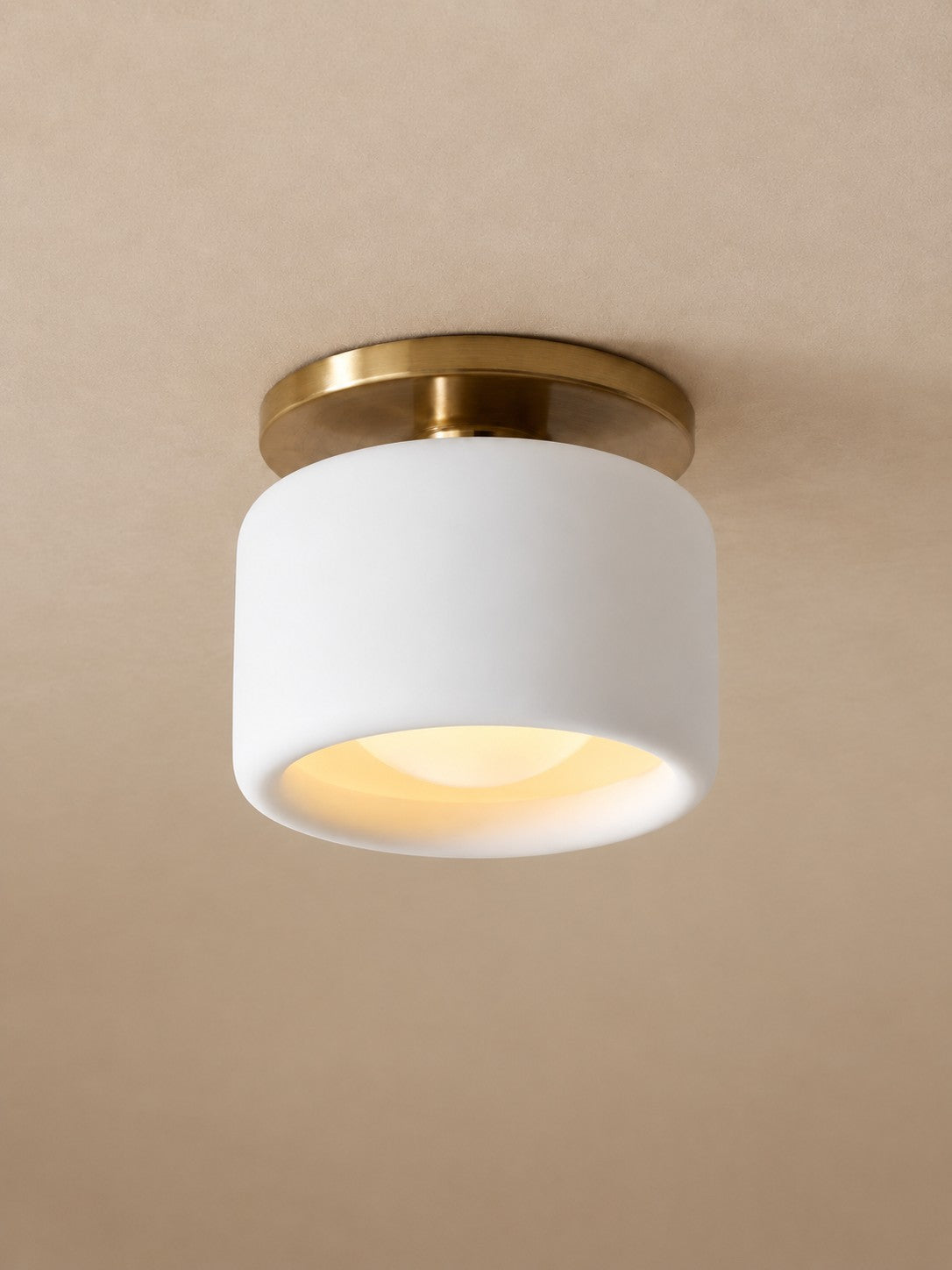 Porcelain Flush Mount Ceiling Light – Modern Low-Profile Fixture