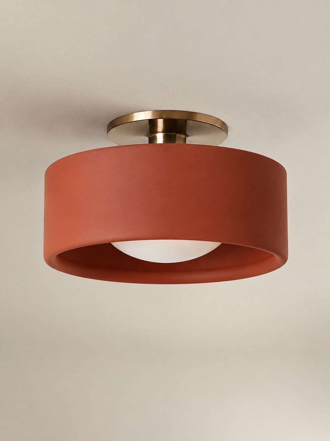 Porcelain Flush Mount Ceiling Light – Modern Low-Profile Fixture