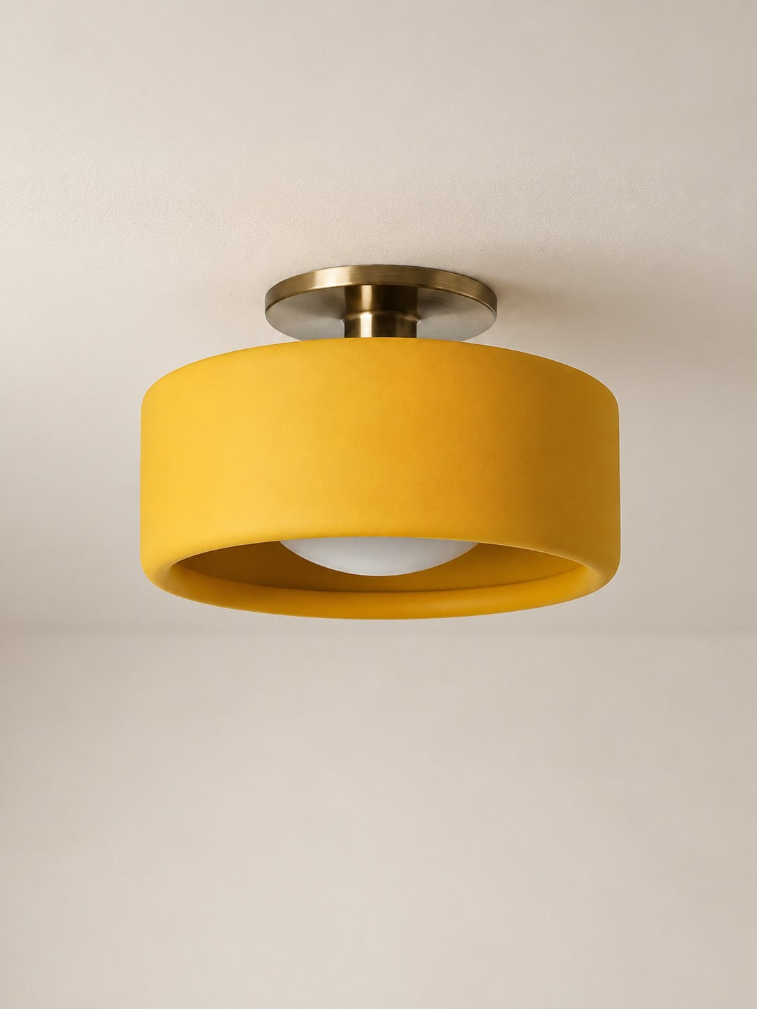 Porcelain Flush Mount Ceiling Light – Modern Low-Profile Fixture