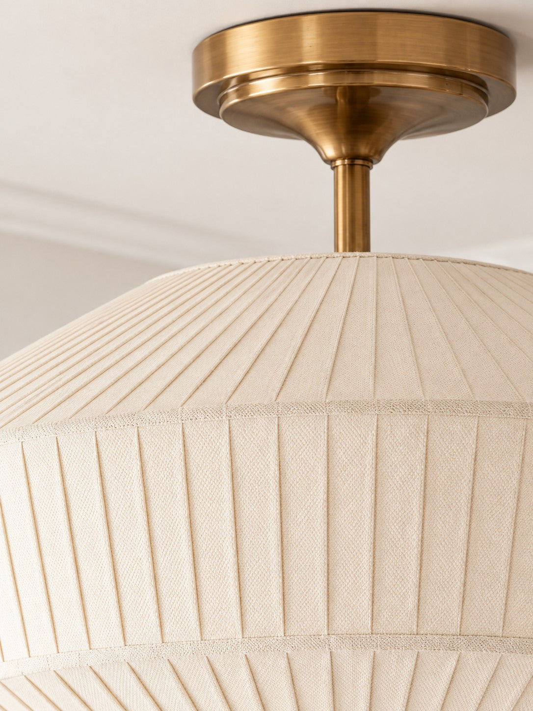 Silk Semi-Flush Metal Fabric Shade Ceiling Light – Ideal for Living & Bedroom Spaces