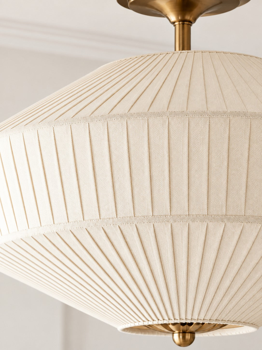 Silk Semi-Flush Metal Fabric Shade Ceiling Light – Ideal for Living & Bedroom Spaces