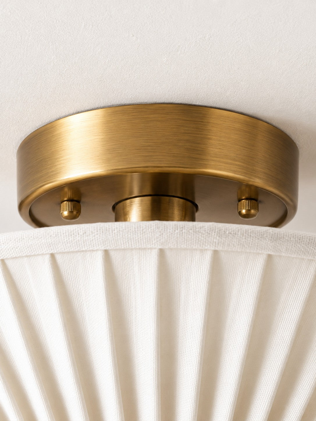 Silk Semi-Flush Metal Fabric Shade Ceiling Light – Ideal for Living & Bedroom Spaces
