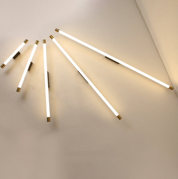 Modern Minimalist Vanity Thin Tube Aluminum PC LED  Wall Sconce Lamp for Living Room