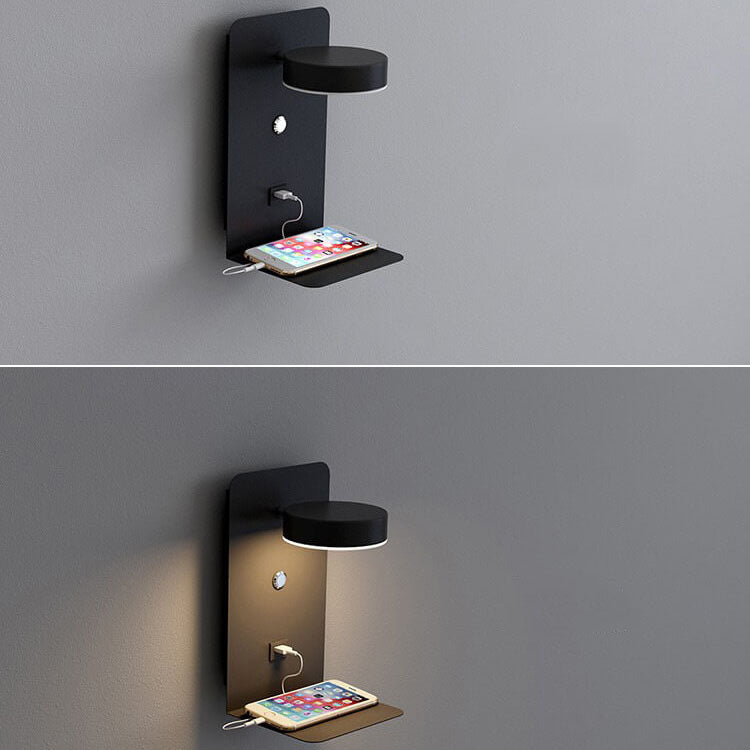 Modern Minimalist Iron Acrylic Square LED USB Rechargeable Wall Sconce Lamp
