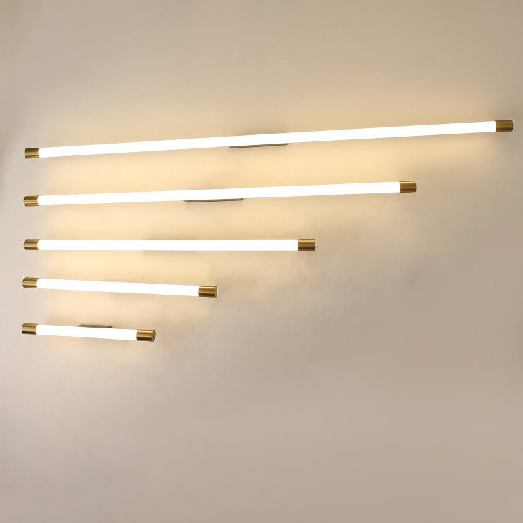 Modern Minimalist Vanity Thin Tube Aluminum PC LED  Wall Sconce Lamp for Living Room