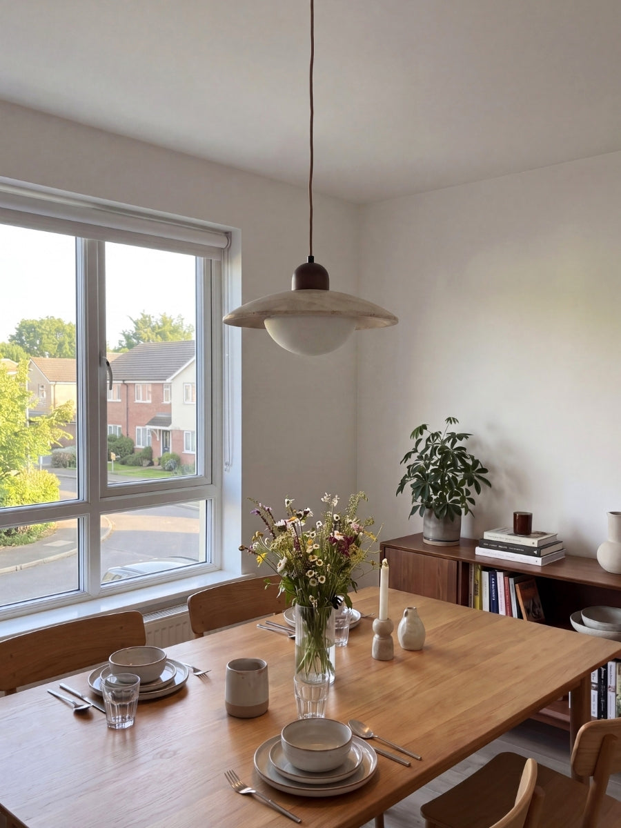 Travertine Floating Plate Pendant Light - Nordic Contemporary Pendant Light for Living Room