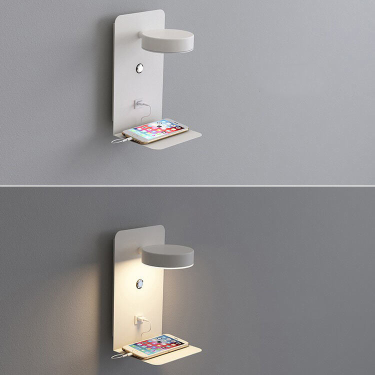 Modern Minimalist Iron Acrylic Square LED USB Rechargeable Wall Sconce Lamp