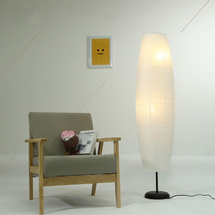 Nordic Minimalist Rice Paper Column 2-Light Standing Floor Lamp