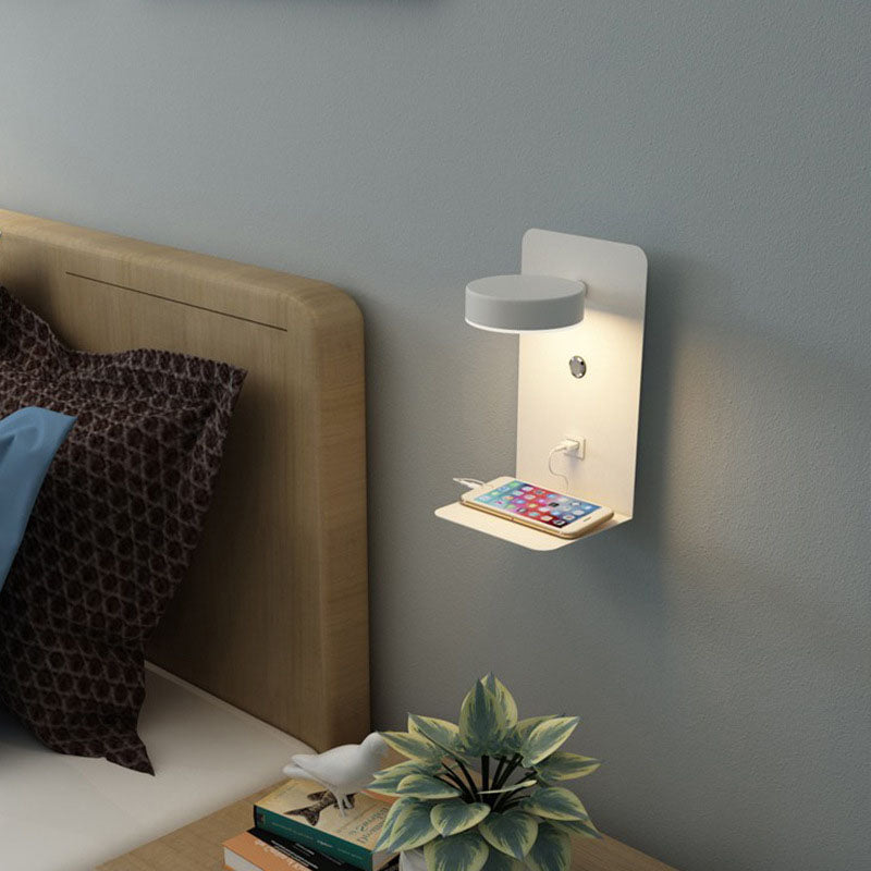 Modern Minimalist Iron Acrylic Square LED USB Rechargeable Wall Sconce Lamp