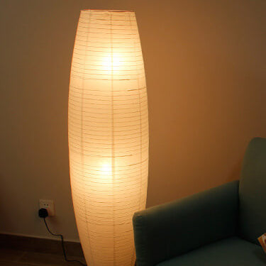 Nordic Minimalist Rice Paper Column 2-Light Standing Floor Lamp
