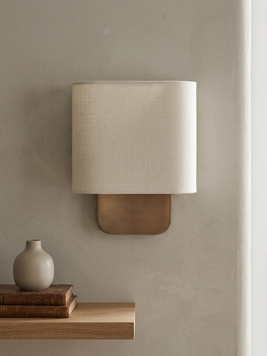 Soft Fabric Luxe Metal Fabric Wall Sconce for Bedroom Reading Light