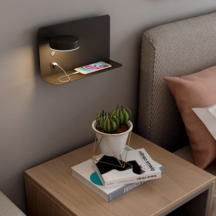Modern Minimalist Iron Acrylic Square LED USB Rechargeable Wall Sconce Lamp