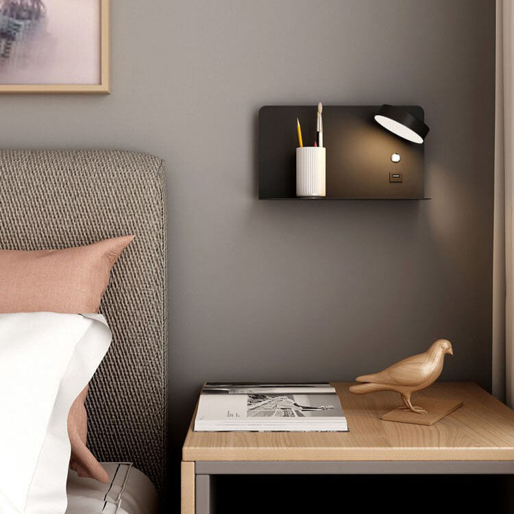 Modern Minimalist Iron Acrylic Square LED USB Rechargeable Wall Sconce Lamp