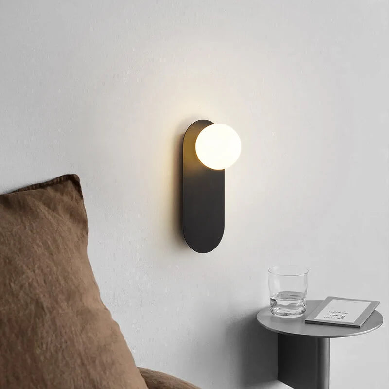 Nordic Minimalist Glass Ring Base 1-Light Wall Sconce Lamp