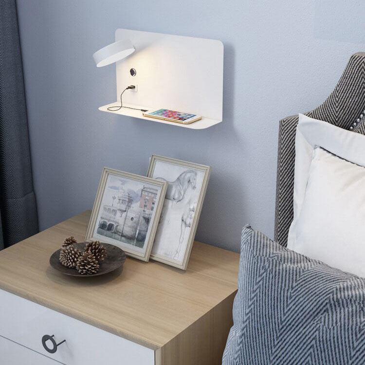 Modern Minimalist Iron Acrylic Square LED USB Rechargeable Wall Sconce Lamp