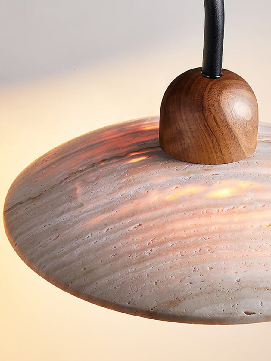 Travira Disc Travertine Wall Light - Modern Minimalist Sconce for Living Room
