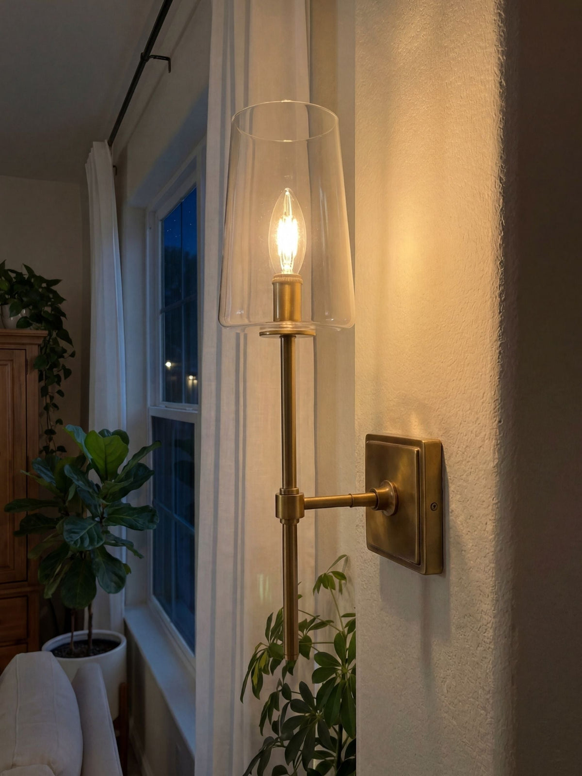Clear Glass Sconce - Elegant Single To Triple Vanity Sconce