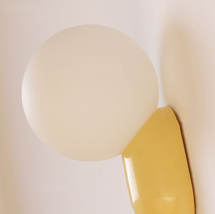 Modern Minimalist Macaron Cream Style Resin Glass Ball 1-Light Wall Sconce Lamp