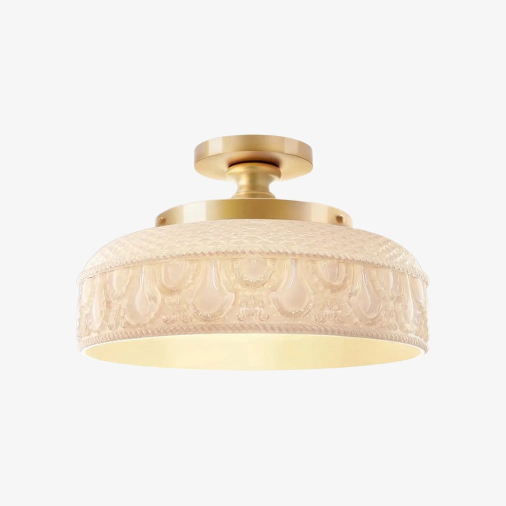 Verdoma Rippled Glass and Metal Ceiling Fixture – Minimalist Design for Bedroom and Hallway