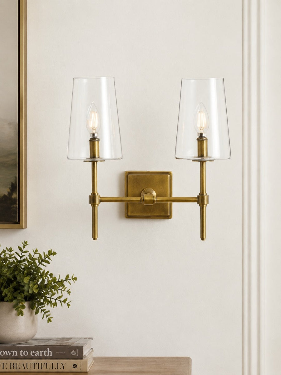 Clear Glass Sconce - Elegant Single To Triple Vanity Sconce