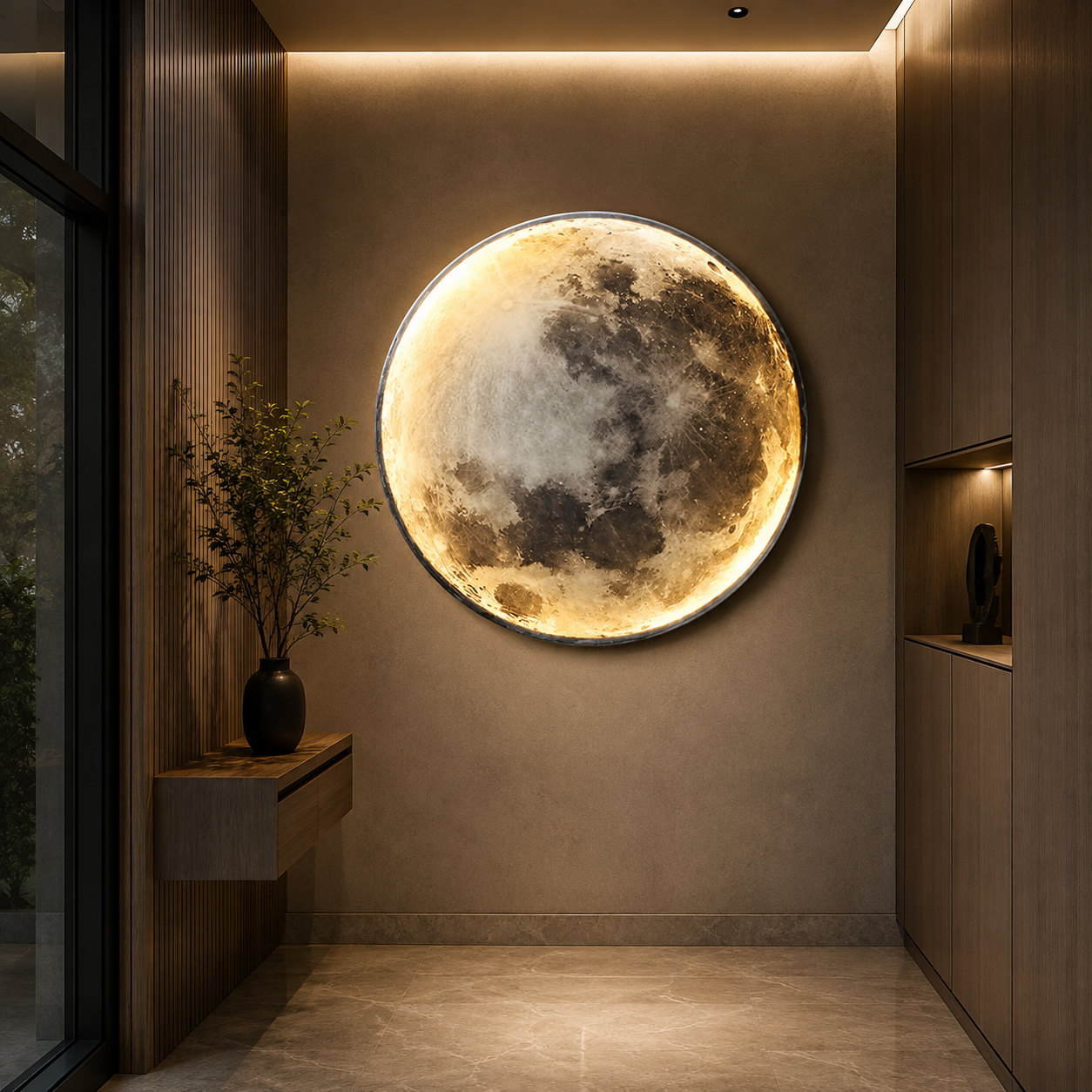 Full Moon Lamp Wall Modern Round LED Artistic Lamp