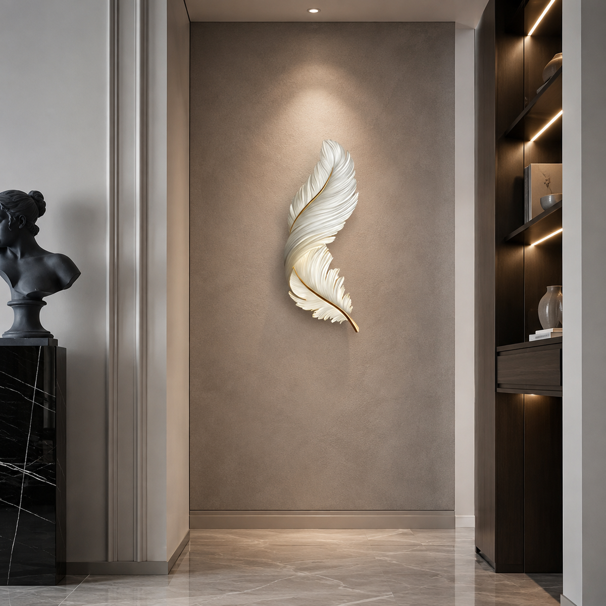 Feather Wall Lamp Modern Luxury Creative LED Art Deco Lamp