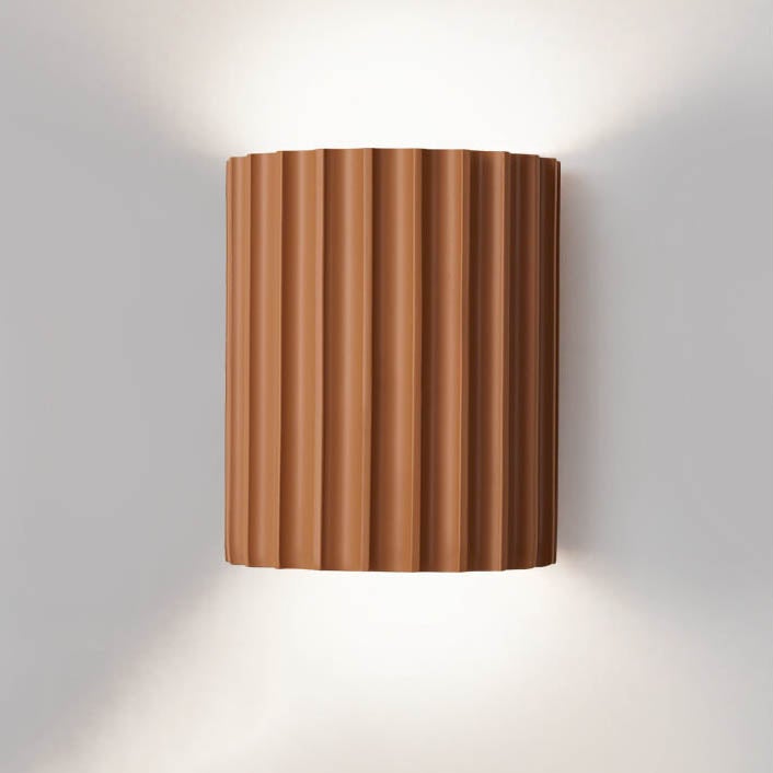 Macaron Resin Striped Half Cylinder 1-Light Wall Sconce Lamp