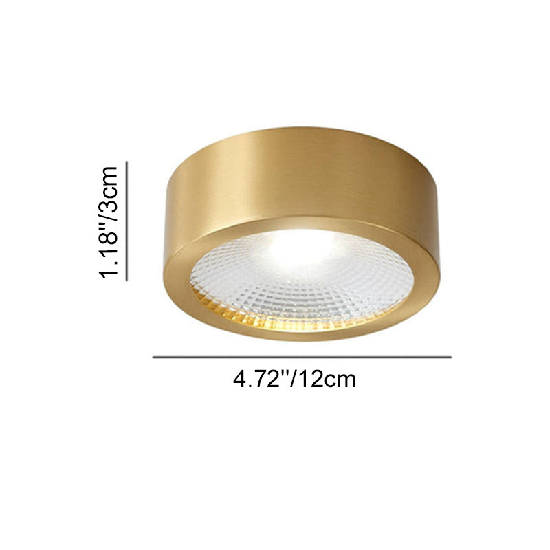 Modern Luxury Round Copper Ultra-thin LED Flush Mount Light For Hallway