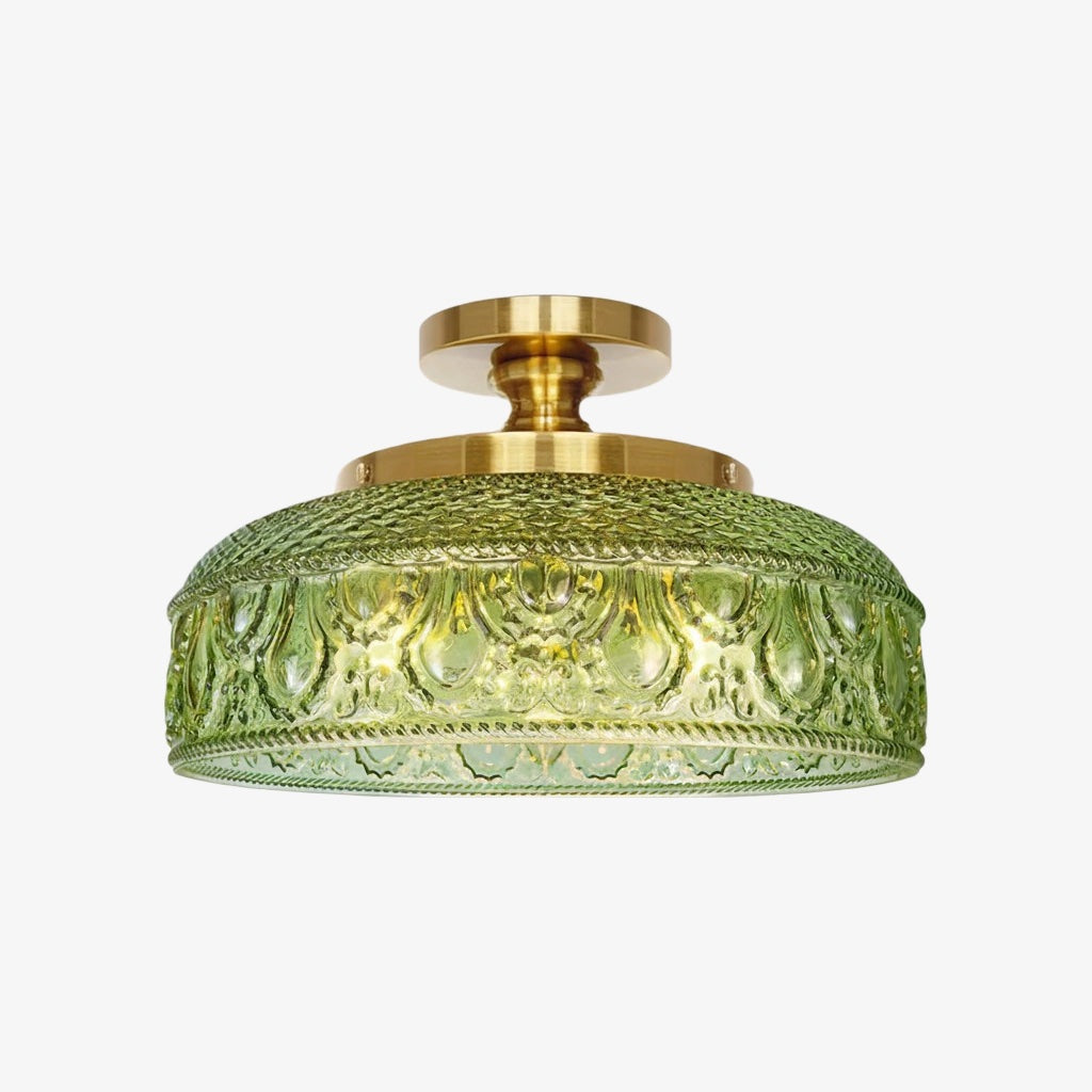 Verdoma Rippled Glass and Metal Ceiling Fixture – Minimalist Design for Bedroom and Hallway
