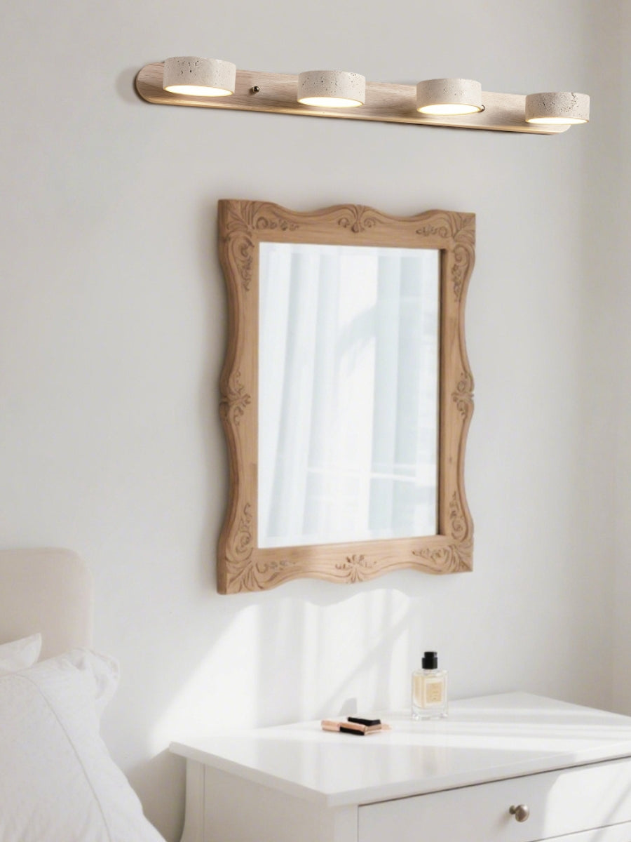 Travertine Multi-Head Wall Sconce – Modern Stone Lamp for Bathroom