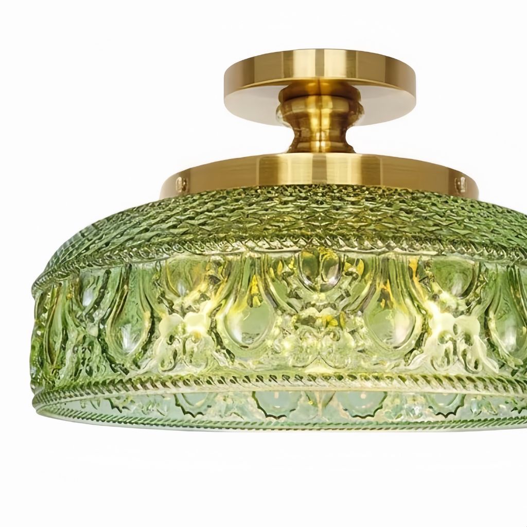 Verdoma Rippled Glass and Metal Ceiling Fixture – Minimalist Design for Bedroom and Hallway