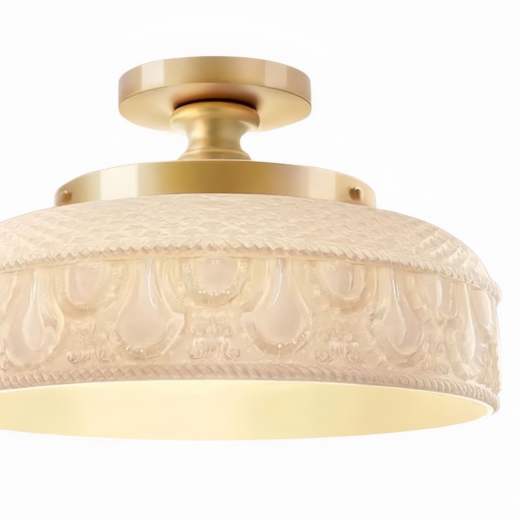 Verdoma Rippled Glass and Metal Ceiling Fixture – Minimalist Design for Bedroom and Hallway