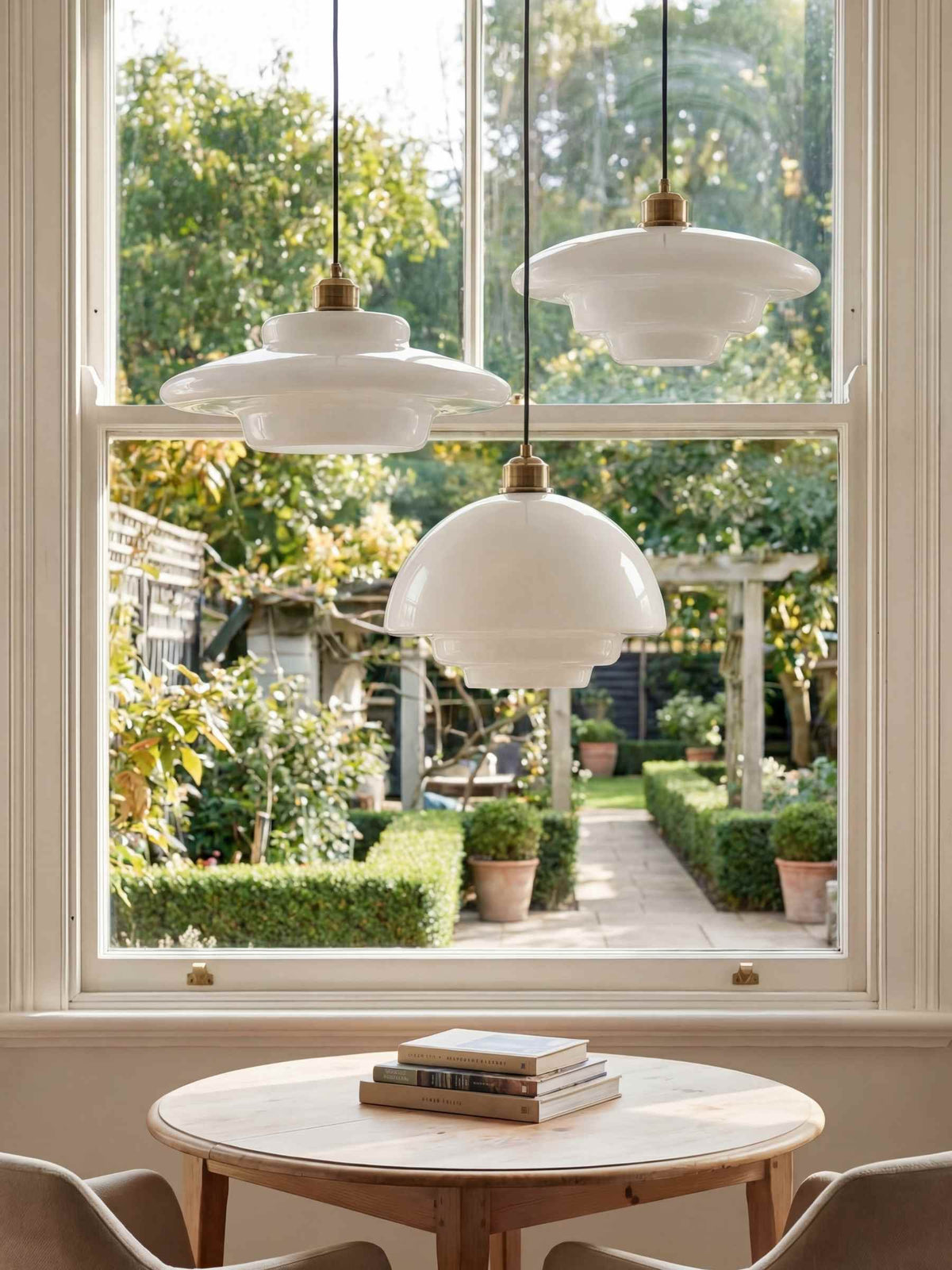 Multi-Tiered Milky White Pendant Light - Modern Glass Lamp for Dining Room