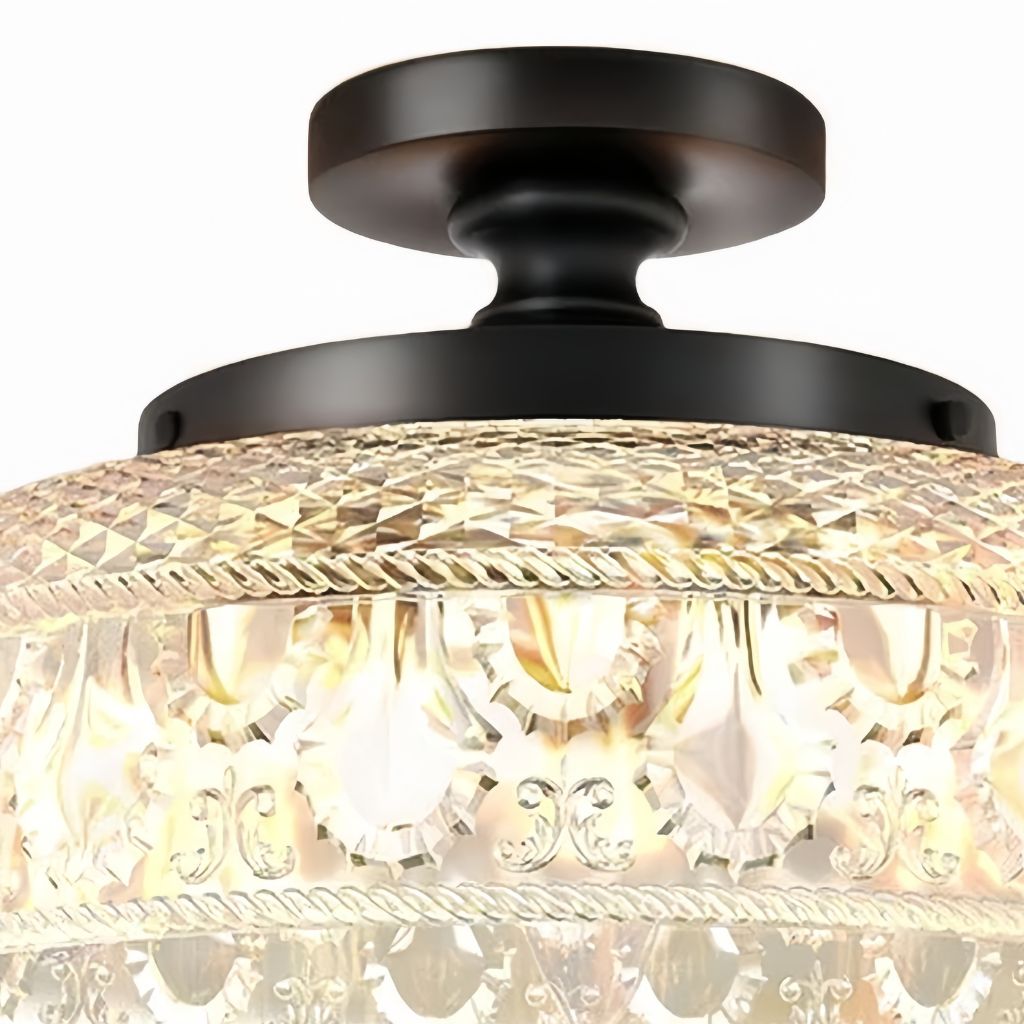 Verdoma Rippled Glass and Metal Ceiling Fixture – Minimalist Design for Bedroom and Hallway