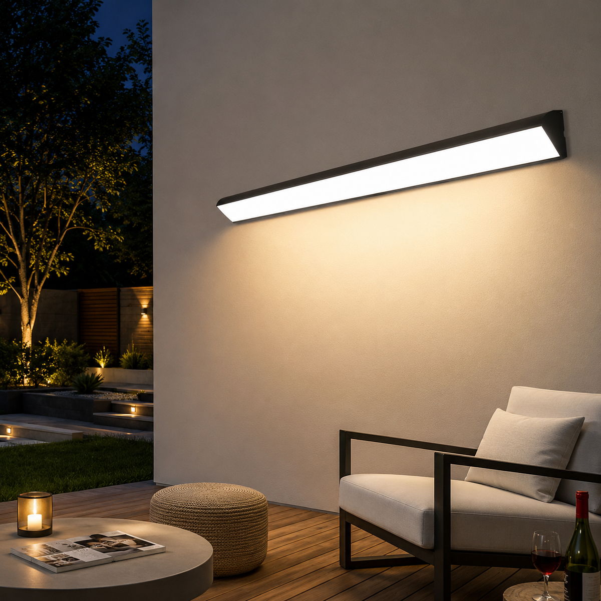 Black Waterproof Outdoor LED Strip Lights Porch Light Exterior Wall Lights
