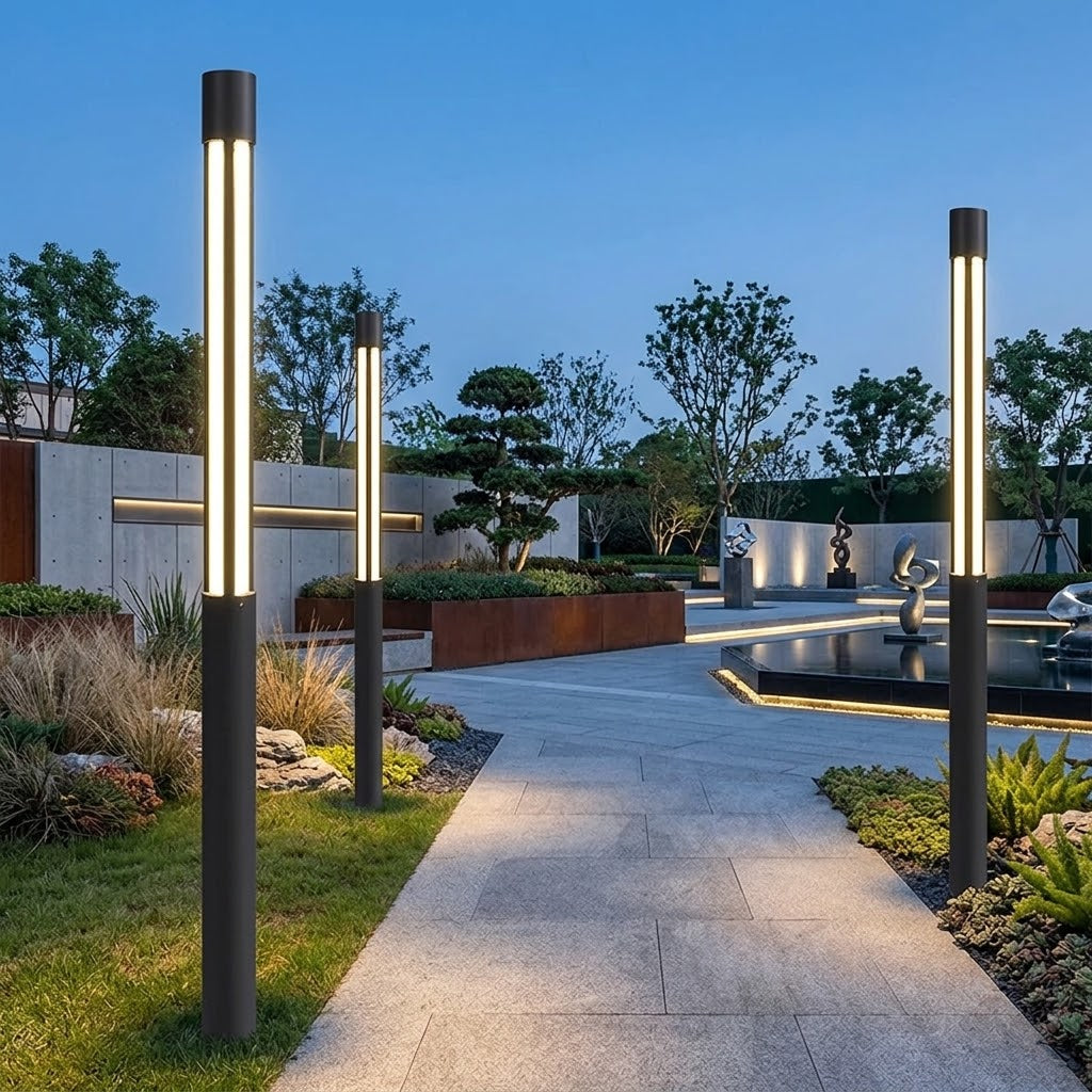 Residential Bollard Lights Modern Cylindrical LED Landscape Light